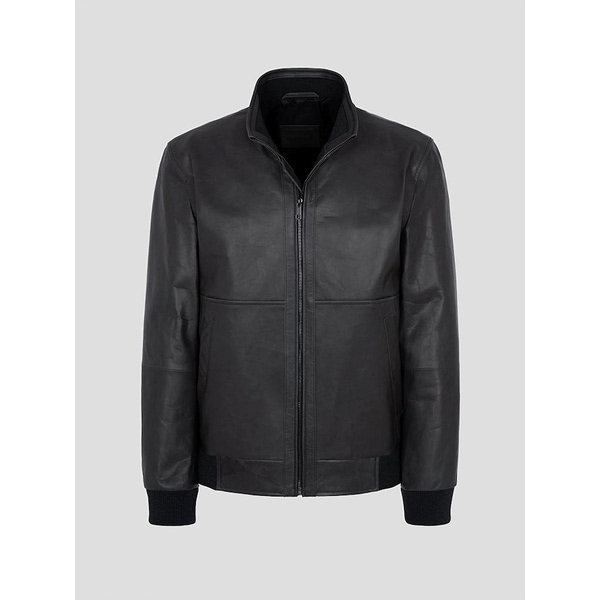 양가죽 스탠드 칼라넥 블루종 RY483ZP013