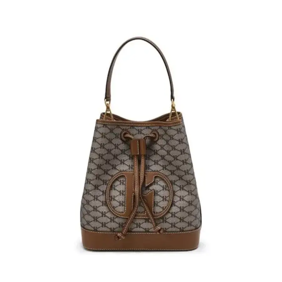 헤리아토 H 레더 패치 시그니처 패턴 카키 버킷백 M HIBA4F113K2