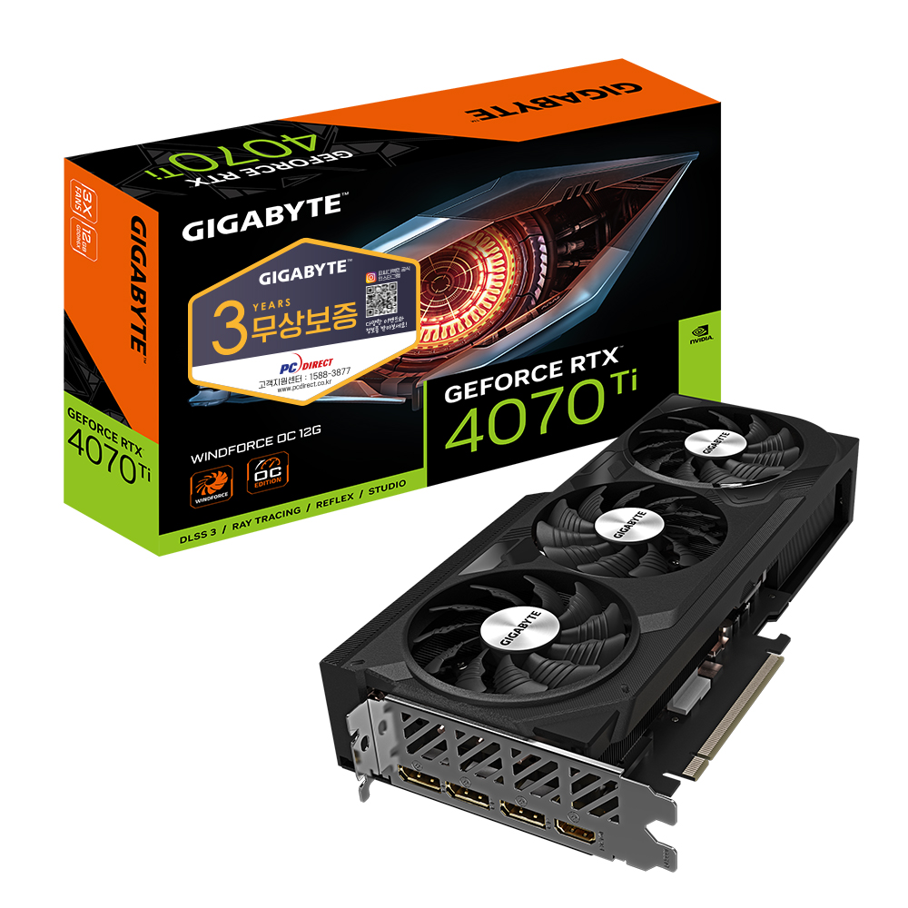 GIGABYTE 지포스 RTX 4070 Ti WINDFORCE OC D6X 12GB 피씨디렉트_이미지