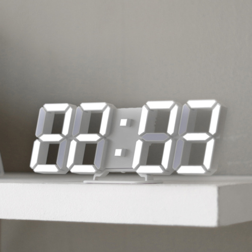 무아스 프리미엄 3D LED 벽시계 화이트