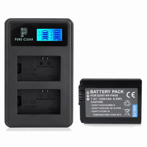 퓨어클리어 SONY NP-FW50 호환 LCD 듀얼 충전키트 (호환배터리 1개)