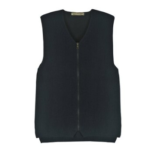 닥터퍼니스트 울캐시 브이넥 집업 니트 베스트 다크네이비 FJCMKT05A_이미지