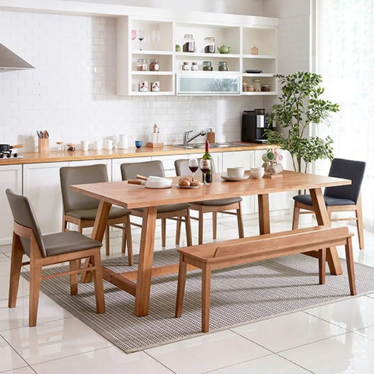 디자이너스룸 데니쉬모던 모스트 원목 식탁 2000 (포르의자5개+벤치1개)_이미지