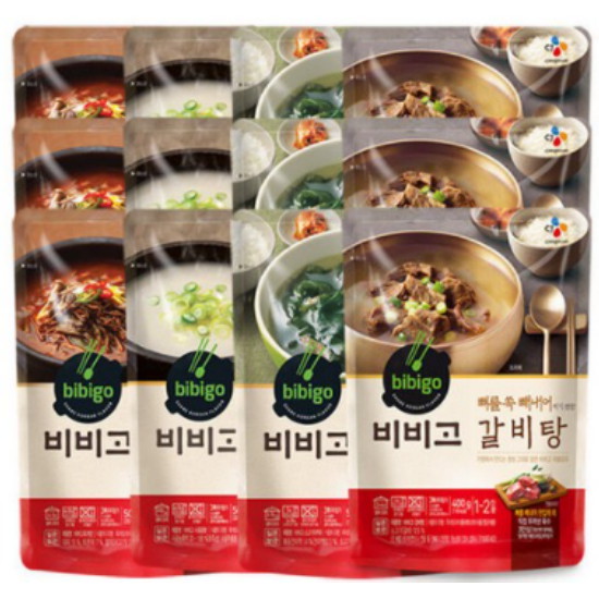 CJ제일제당 비비고 육개장 500g+갈비탕 400g+미역국 500g+사골곰탕 500g (3개)_이미지