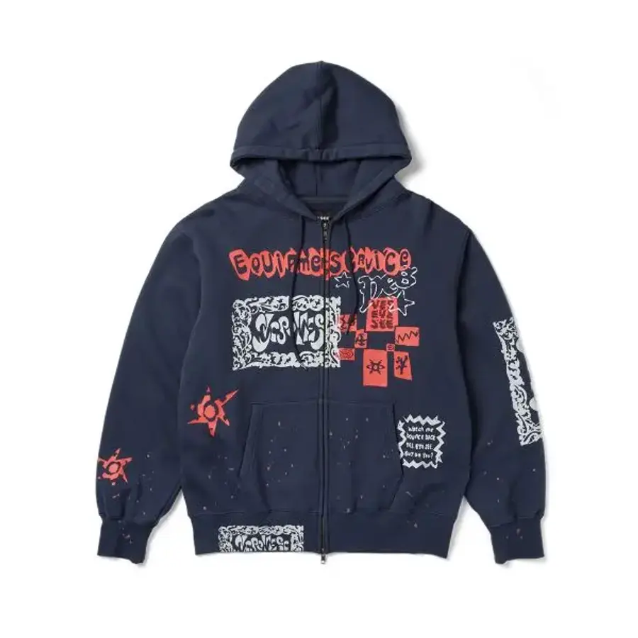 예스아이씨 YESEYESEE Scanned Zip-up Hoodie Light Navy YS261TSWHZ03LNV 203010_이미지