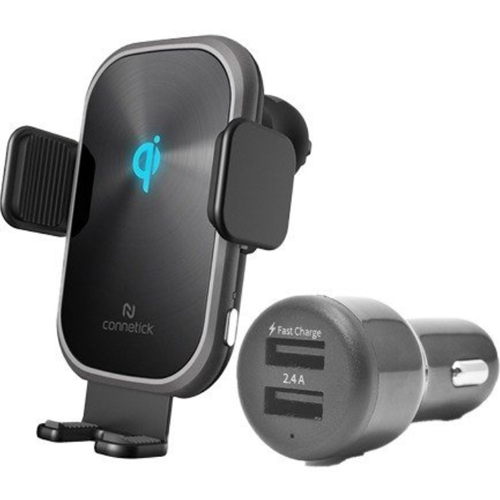 씨앤에스파워 CONNETICK 차량용 무선충전거치대 CIW-150DS + 충전기 세트_이미지