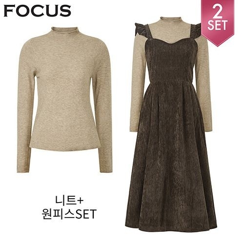 2SET 모크넥 니트+프릴 숄더 원피스_VFI5W3OP3251