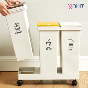 이동식 가정용 재활용 3단 분리수거함 60L