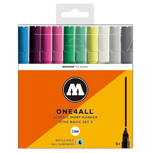 모로토우 원포올 127HS 아크릴 마커 베이직 세트3 (10색)_이미지