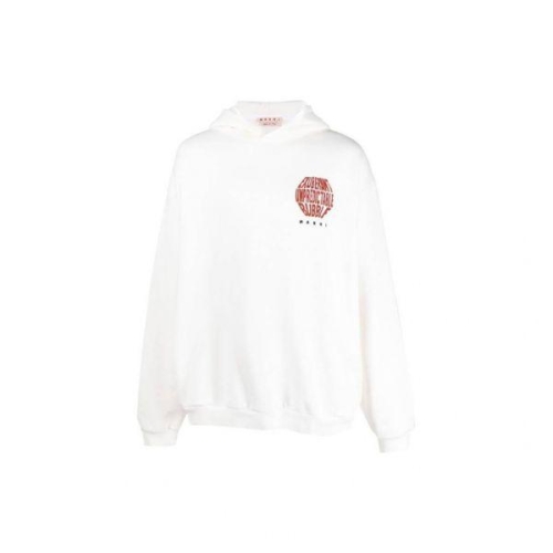 마르니 슬로건 프린트 후드 스톤 화이트레드 FUMU0067PFUSCV84BUW03 271592