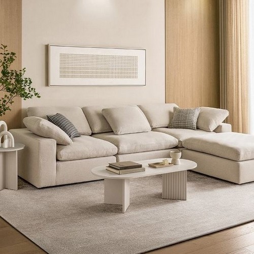 까사미아 캄포구스30 클래식 패브릭 소파 4인용 (스툴포함)_이미지