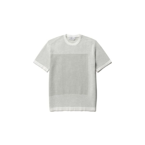 에디션 남성 패턴 블록 라운드 반팔 니트 NEE2ER1909LGN