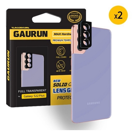 제이티앤디 가우런 갤럭시S22 플러스 카메라 렌즈 강화유리 블랙 보호필름