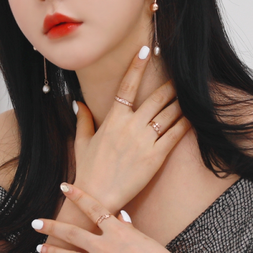 헤스티아 핑크+쇼핑백 Marianna_2 Surgical Steel Ring / 서지컬 써지컬 반지