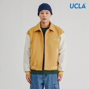 유씨엘에이 남여공용 소매배색 카라 바시티점퍼 ORANGE UZ9UJ8A 78 트렌디 감성의 스마트한 쇼핑공간_이미지
