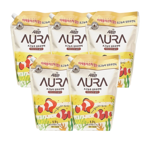 LG생활건강 샤프란 아우라 미드나잇 골드 리필 1.7L (5개)