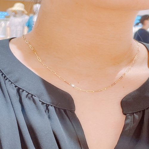미니골드 14K 루안 베이직 스몰 체인 롱 목걸이 NMSM4068_이미지