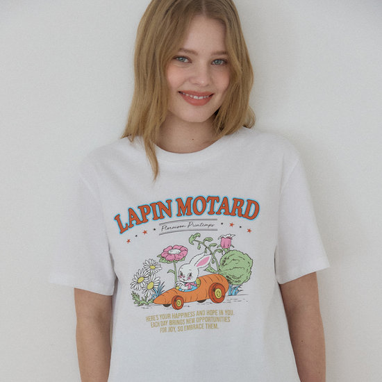 아워호프 캐롯 래빗 티셔츠 White HK26SP-TS31-WHI