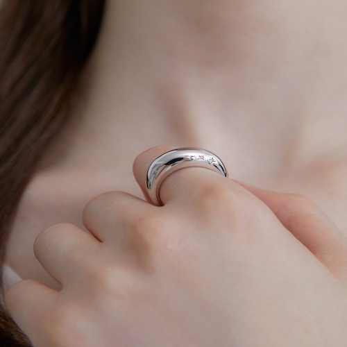 STAR stone chunky ring White BH7R50784WB