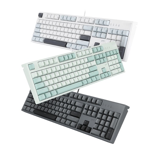 지클릭커 슈퍼히어로 브이옵틱 V104 LED 기계식 PBT (화이트마린)