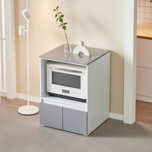 즐거운가구 그레이스 소형 수납형 광파오븐렌지대 주방수납장 600_이미지