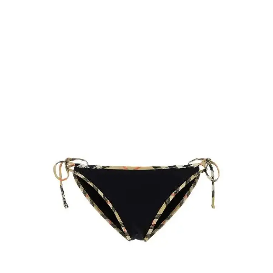 Black stretch nylon bikini bottom 8118812 A1189