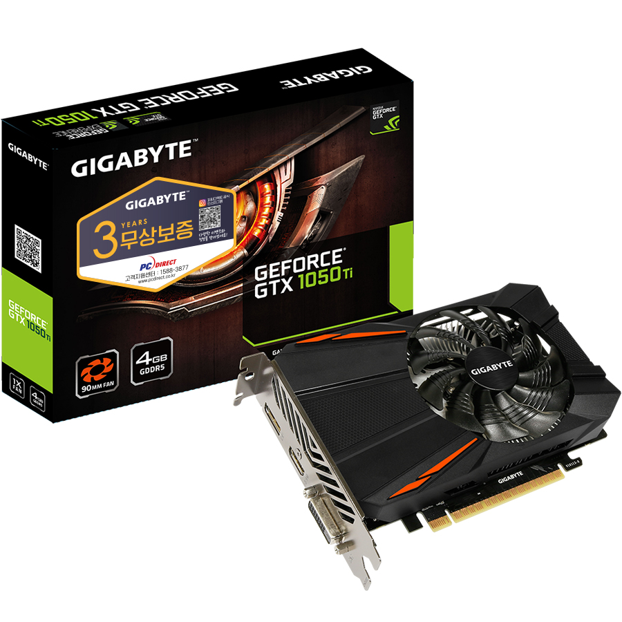 GIGABYTE 지포스 GTX1050 Ti UD2 D5 4GB 미니미 피씨디렉트