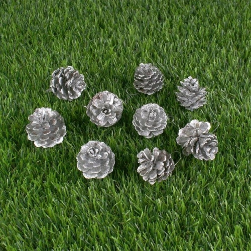 트리 솔방울장식 실버 소형9개입 WFIEV8U_이미지
