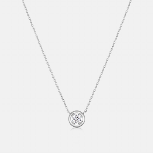 메트로시티 주얼리 베브 스털링 실버 화이트 L.D 0.5CT 네크리스 A253SNU405WPH_이미지