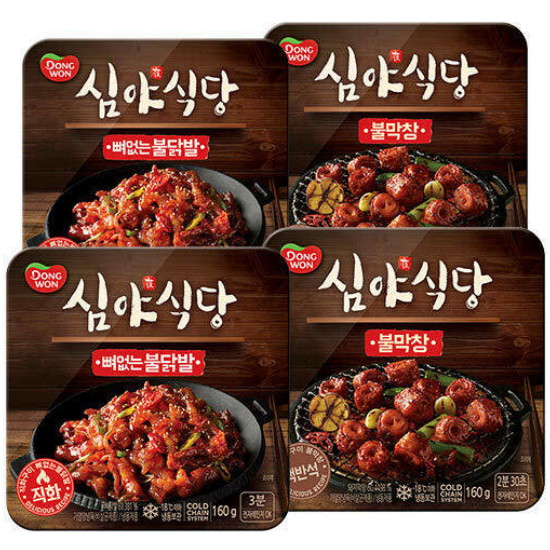 동원F&B 심야식당 뼈없는 불닭발 160g+불막창 160g (2개)