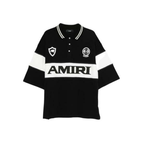아미리 폴로 티셔츠 AMTOJR1003 BLACK BLACK WHITE_이미지