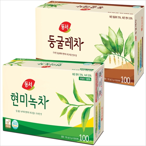 동서식품 현미녹차100T+ 둥글레차100T 1세트이미지입니다. 누르면 해당 게시물로 새창이동합니다.