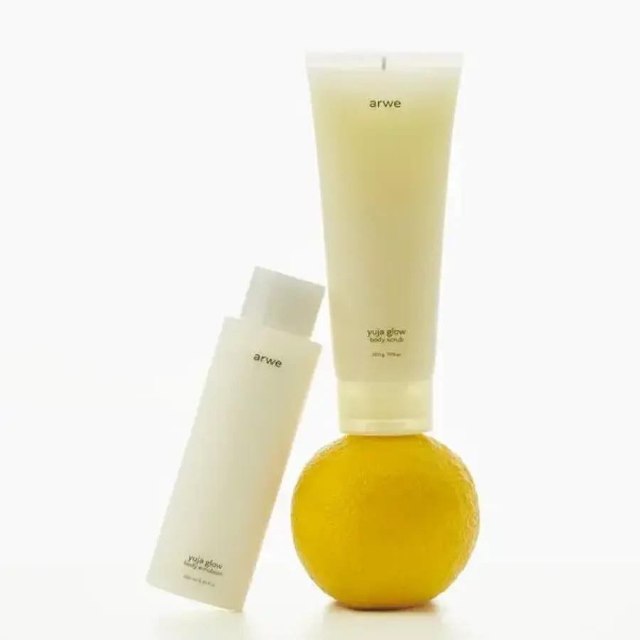 아르베 유자 글로우 바디 스크럽 200g & 바디 에멀전 250ml 세트_이미지