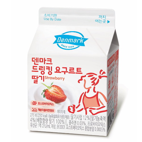 동원F&B 덴마크 드링킹 요구르트 딸기 275ml (4개)_이미지