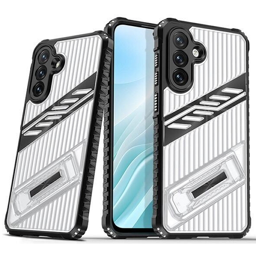 수나르 갤럭시A56 풀커버 범퍼 킥스탠드 반투명 젤하드 케이스