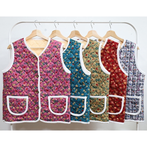 형제상회 할머니조끼 할머니옷 도툼 누빔 겨울 솜 털 패딩 조끼 촌캉스 김장조끼 C0004W11