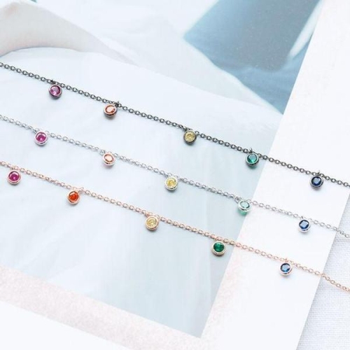 폭스타일 레인보우 크리스탈 목걸이 W3C6B4A