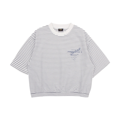 블루테일 2 스트라이프 크랍 스웨트셔츠 AYA8TS02IV_이미지