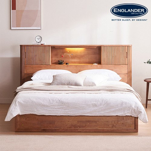잉글랜더 브레디 원목 수납 LED침대 Q (Sweet스탠다드필로우탑본넬)_이미지
