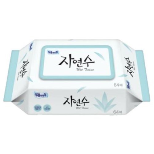 미래생활 잘풀리는집 자연수 물티슈 캡형 64매 (1팩)