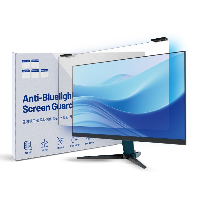 폰트리 힐링쉴드 모니터 블루라이트차단 보호필름 거치식 조립형 양면필터 (27인치)_이미지