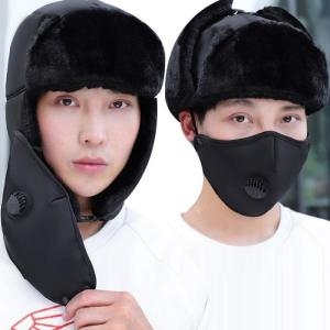 셀러허브 OF4K6R1S 남여공용 블랙 안감 퍼 퍼펙 방한 군밤 모자