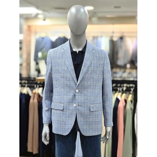 런던포그 세이브존04 울혼방 블루 글랜체크 자켓 LQSaJA-73