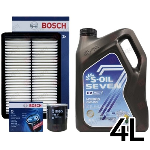 에쓰오일 세븐 EV 하이브리드 0W20 4L + 보쉬필터 기아 올 뉴 K5 하이브리드