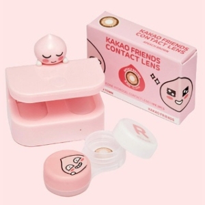 카카오프렌즈 렌즈세척기 어피치 + 사과모양 하드렌즈 컴팩트케이스 + 건전지_이미지