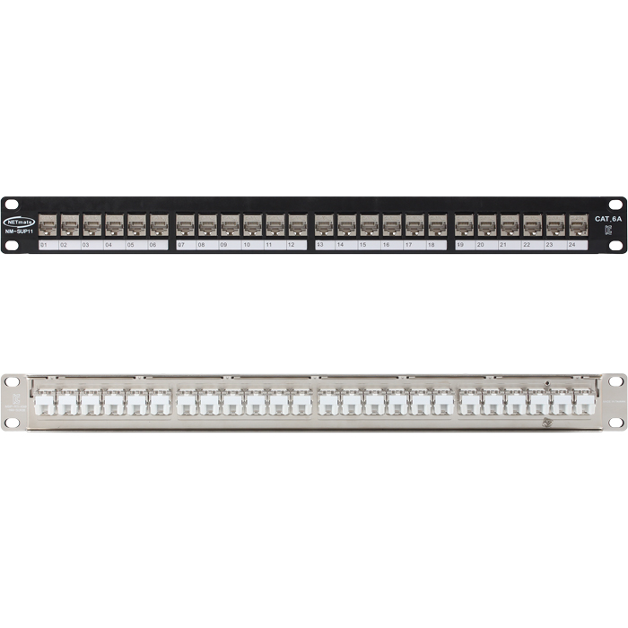 �������� NETmate NM-SUP11 CAT.6A STP 24��Ʈ Ű������ �ǳ�(1U)