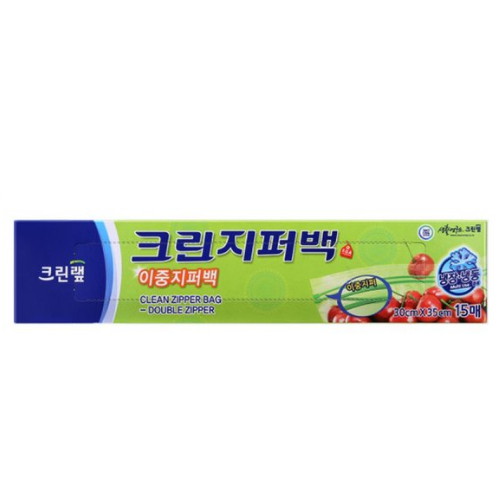 크린랲 ㅤ크린 이중지퍼백 30x35cm (특대) 15매 (9개(135매))_이미지