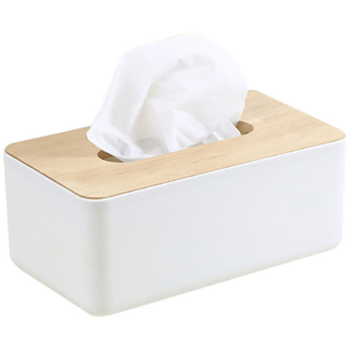 원목 휴지케이스 사각형 화이트 앤 우드 1개