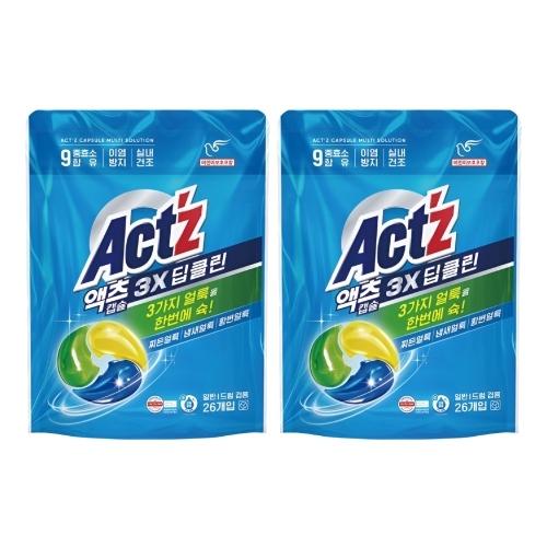 액츠 3x 딥클린 캡슐세제 26개입 (2개)_이미지