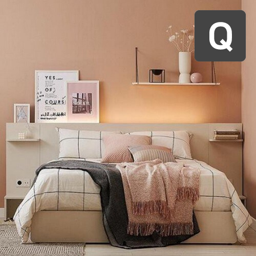 한샘 포엠 패널형 호텔 LED침대 Q (노뜨라텍스탑독립)_이미지